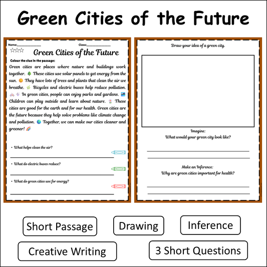 Green Cities of the Future | Short Reading Comprehension Creative Worksheet