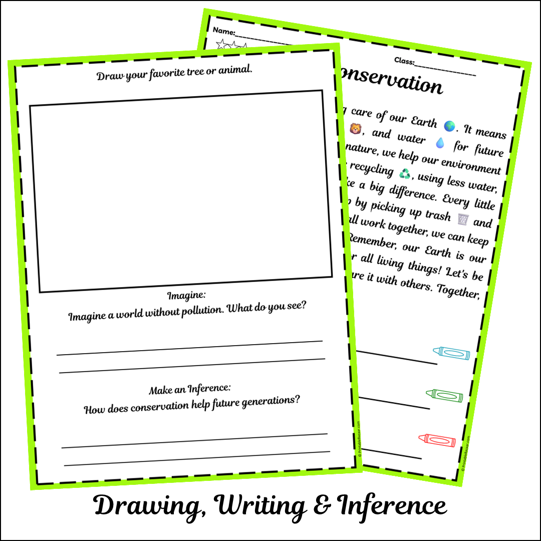 Conservation | Short Reading Comprehension Creative Worksheet