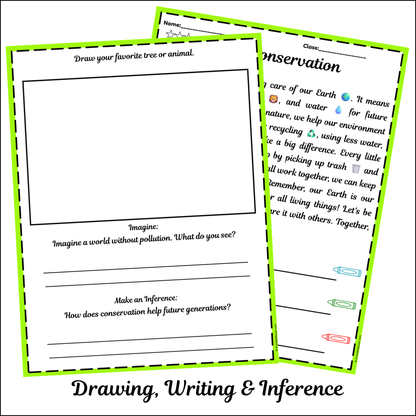 Conservation | Short Reading Comprehension Creative Worksheet