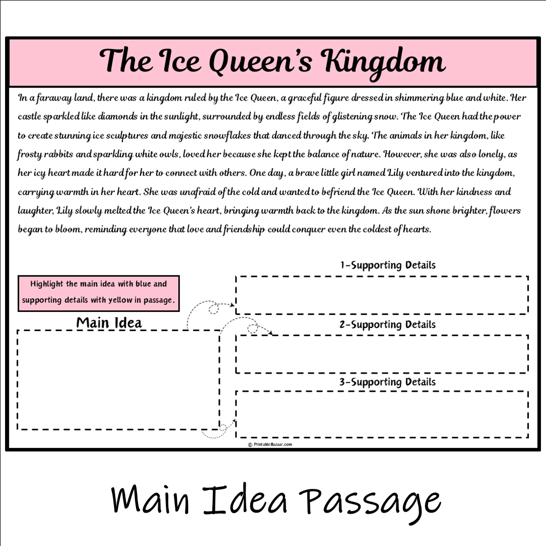 The Ice Queen’s Kingdom | Main Idea and Supporting Details Reading Passage and Questions