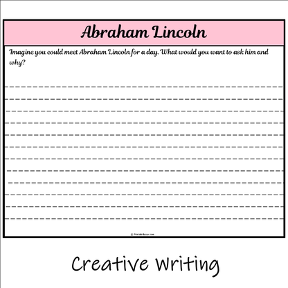 Abraham Lincoln | Main Idea and Supporting Details Reading Passage and Questions