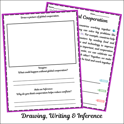 Global Cooperation | Short Reading Comprehension Creative Worksheet
