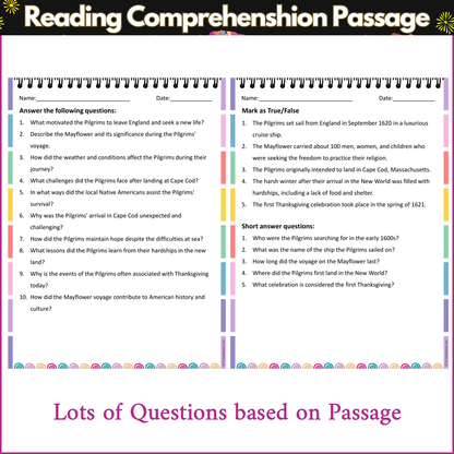 Voyage on the Mayflower | Reading Comprehension Passage and Questions