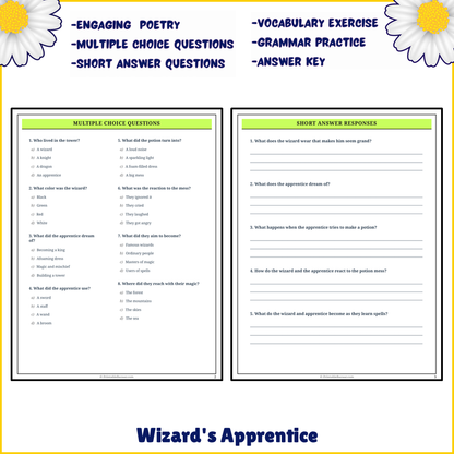 Wizard's Apprentice | Poem Grammar Worksheet Printable Activity