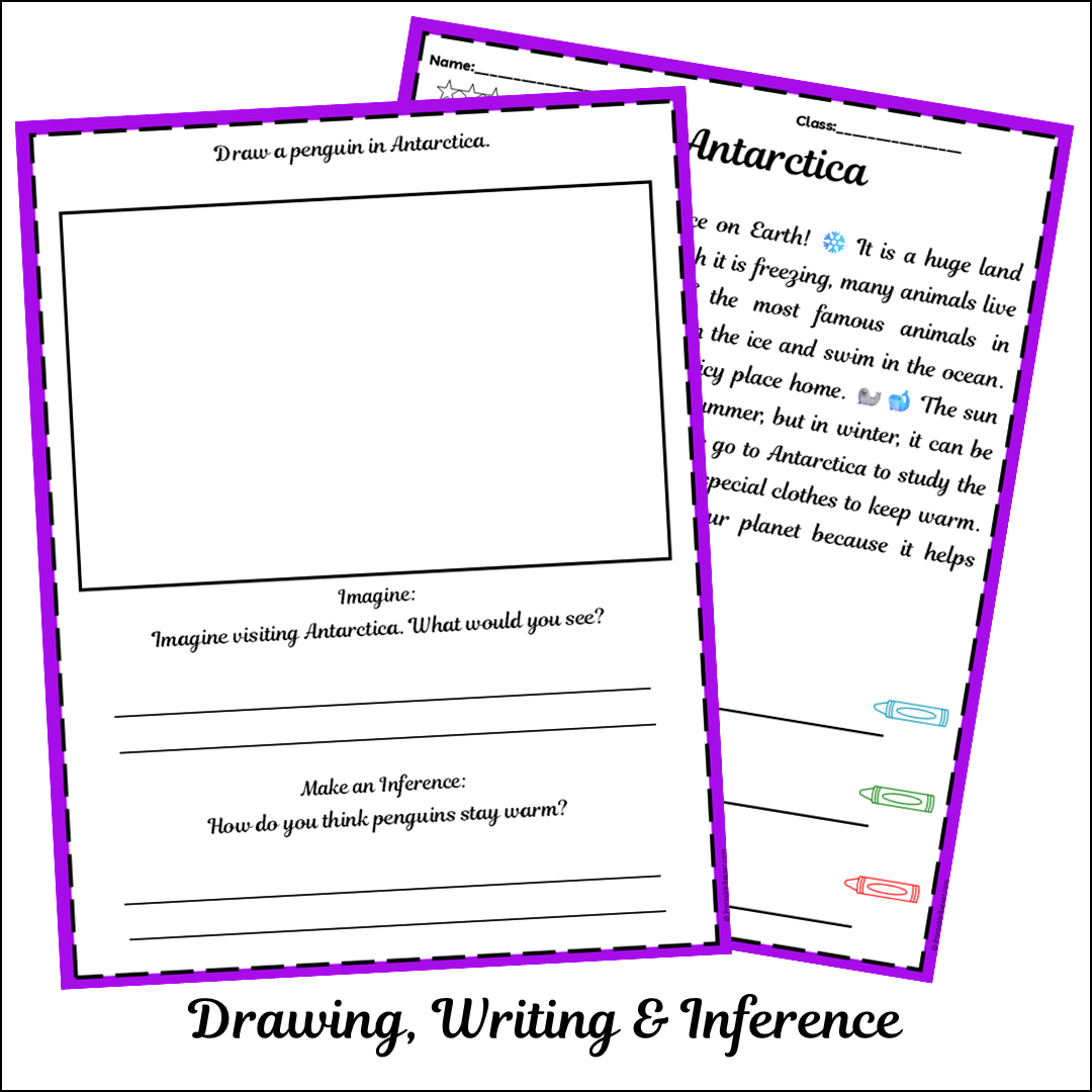 Antarctica | Short Reading Comprehension Creative Worksheet