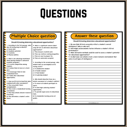 Should IQ testing determine educational opportunities? | Debate Case Study Worksheet