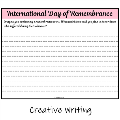 International Day of Remembrance | Main Idea and Supporting Details Reading Passage and Questions