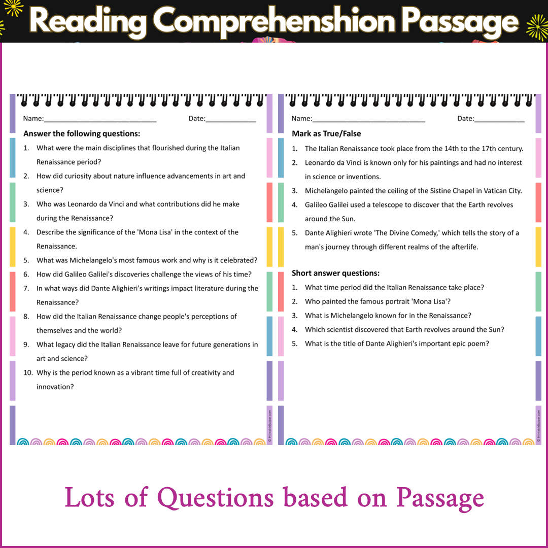 The Italian Renaissance | Reading Comprehension Passage and Questions