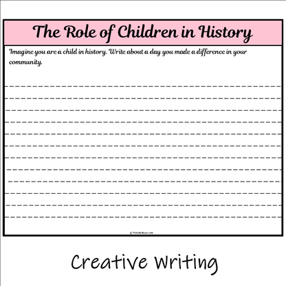 The Role of Children in History | Main Idea and Supporting Details Reading Passage and Questions