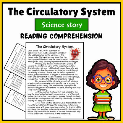 The Circulatory System | Science Story Reading Comprehension Activity