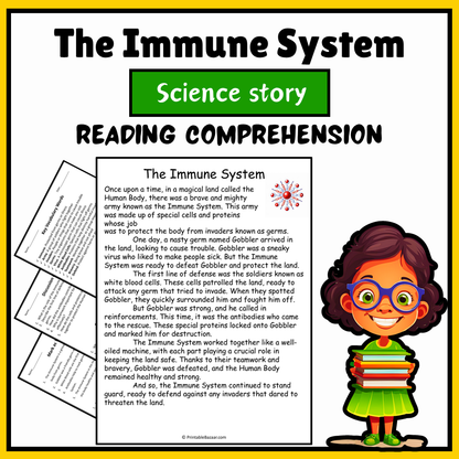 The Immune System | Science Story Reading Comprehension Activity