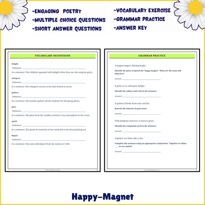 Happy-Magnet | Poem Grammar Worksheet Printable Activity