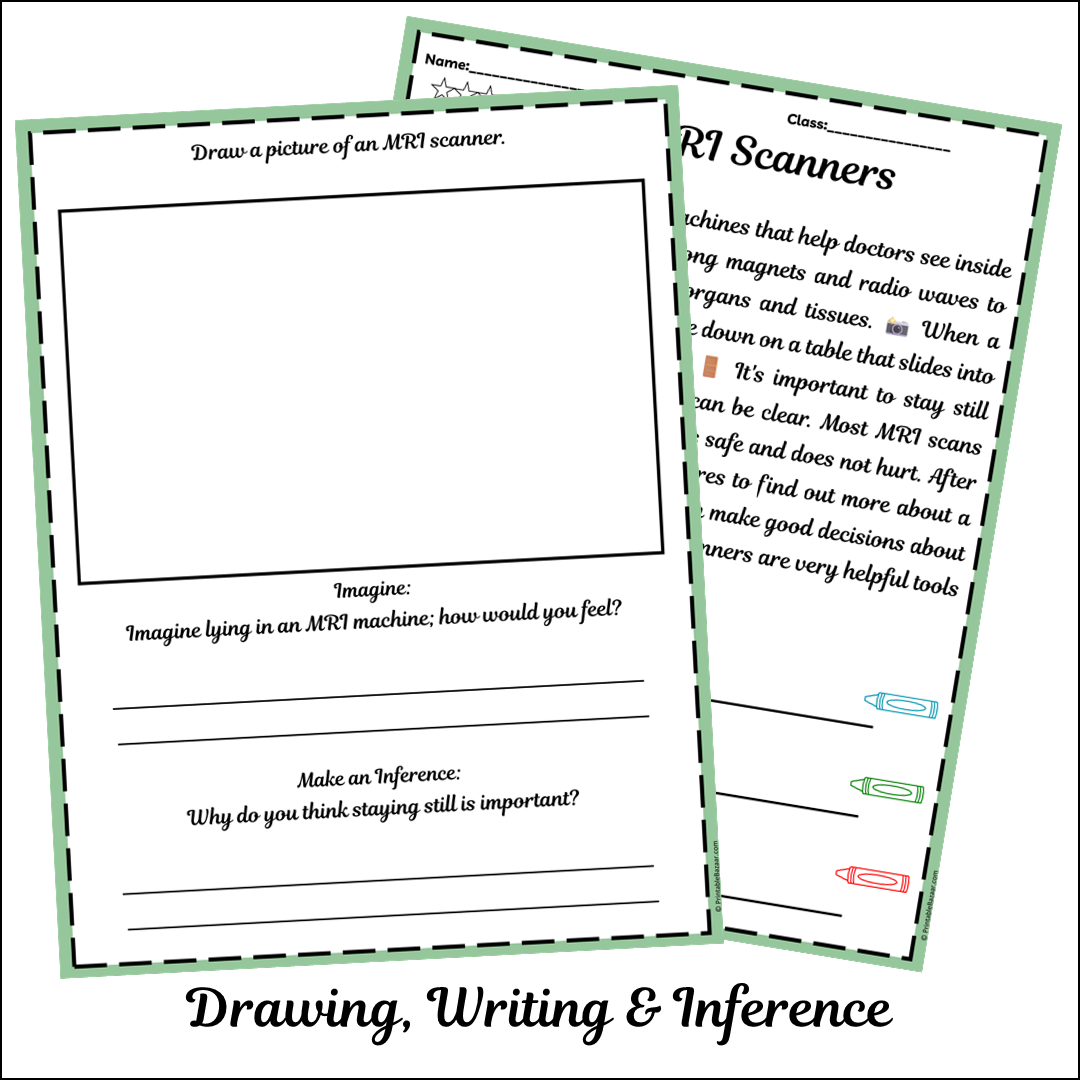 MRI Scanners | Short Reading Comprehension Creative Worksheet