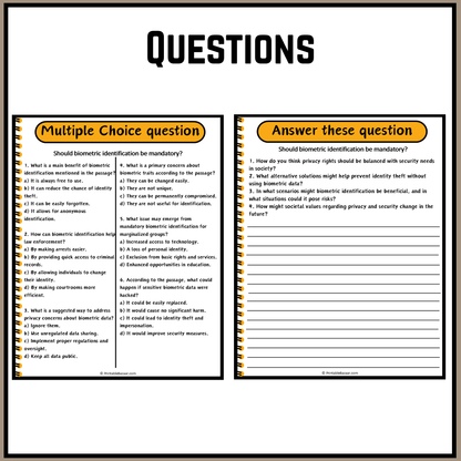 Should biometric identification be mandatory? | Debate Case Study Worksheet