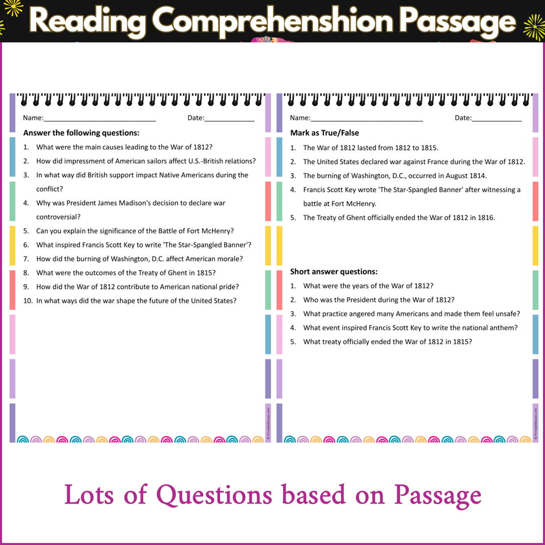 War of 1812 | Reading Comprehension Passage and Questions