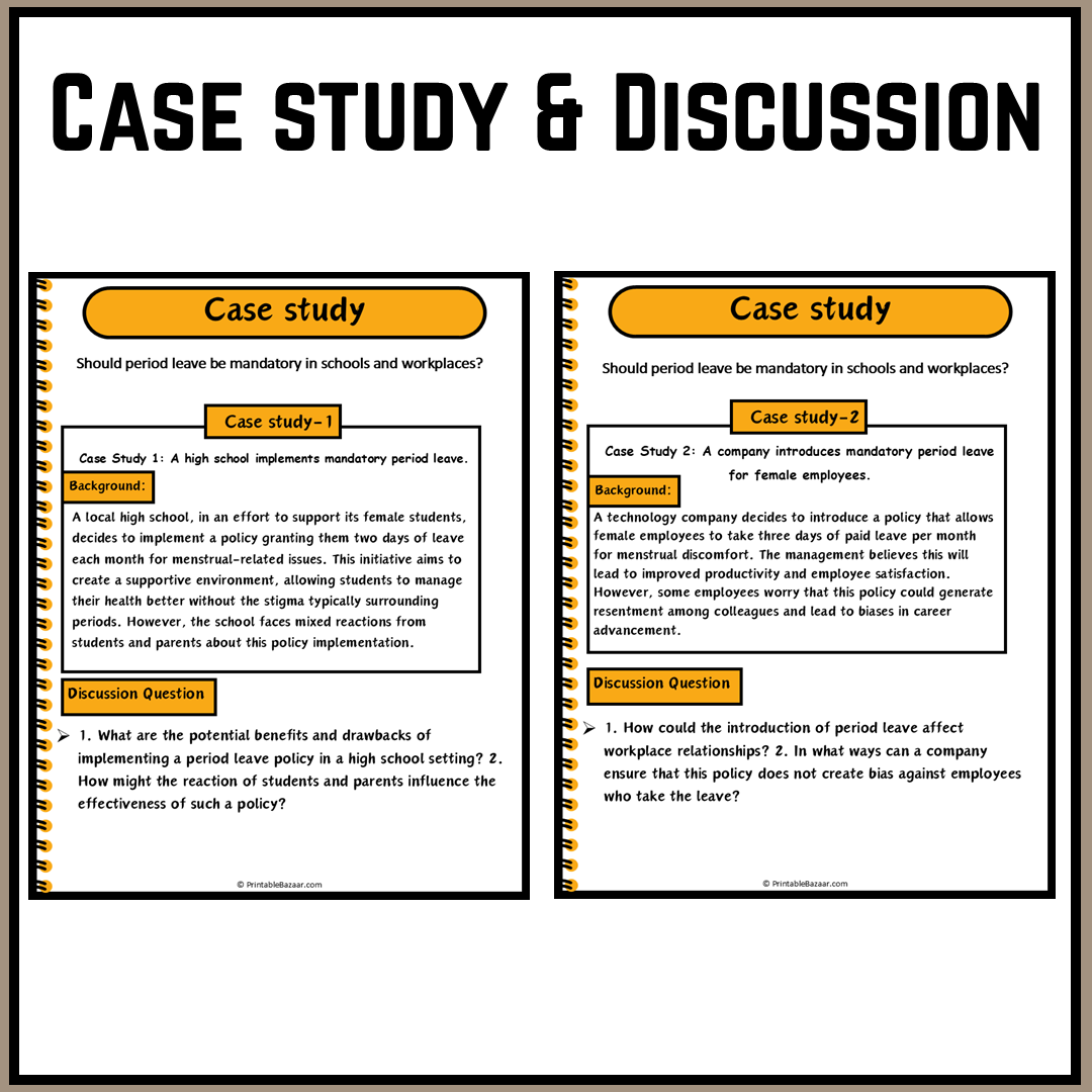 Should period leave be mandatory in schools and workplaces? | Debate Case Study Worksheet