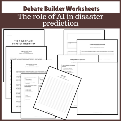 The role of AI in disaster prediction | Favour and Against Worksheet Printable Activity