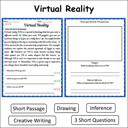 Virtual Reality | Short Reading Comprehension Creative Worksheet