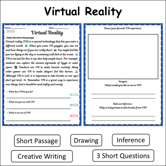 Virtual Reality | Short Reading Comprehension Creative Worksheet