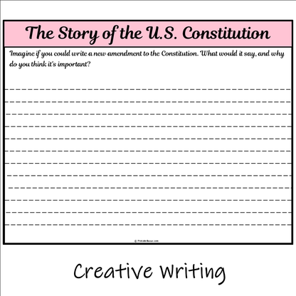 The Story of the U.S. Constitution | Main Idea and Supporting Details Reading Passage and Questions