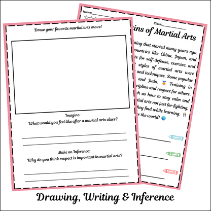 The Origins of Martial Arts | Short Reading Comprehension Creative Worksheet