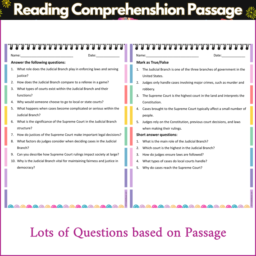 Judicial Branch | Reading Comprehension Passage and Questions