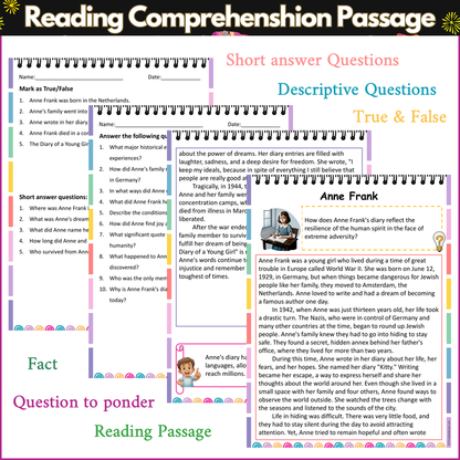 Anne Frank | Reading Comprehension Passage and Questions