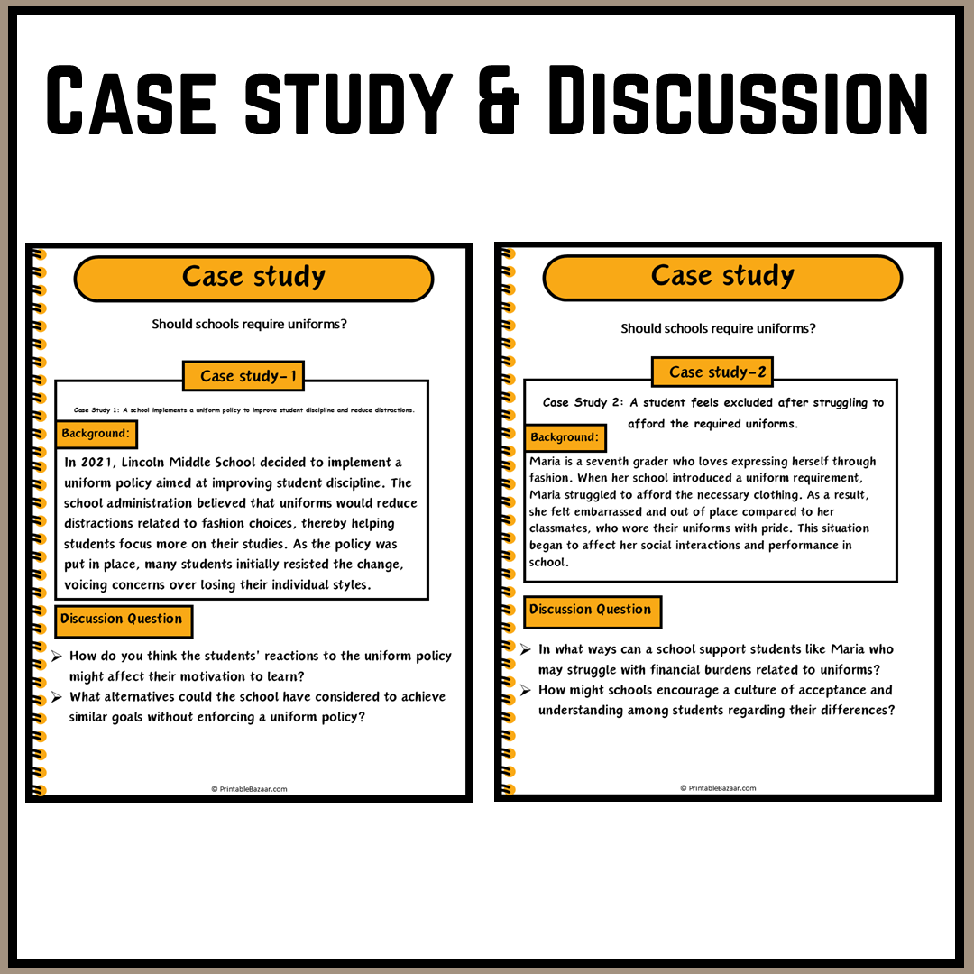 Should schools require uniforms? | Debate Case Study Worksheet