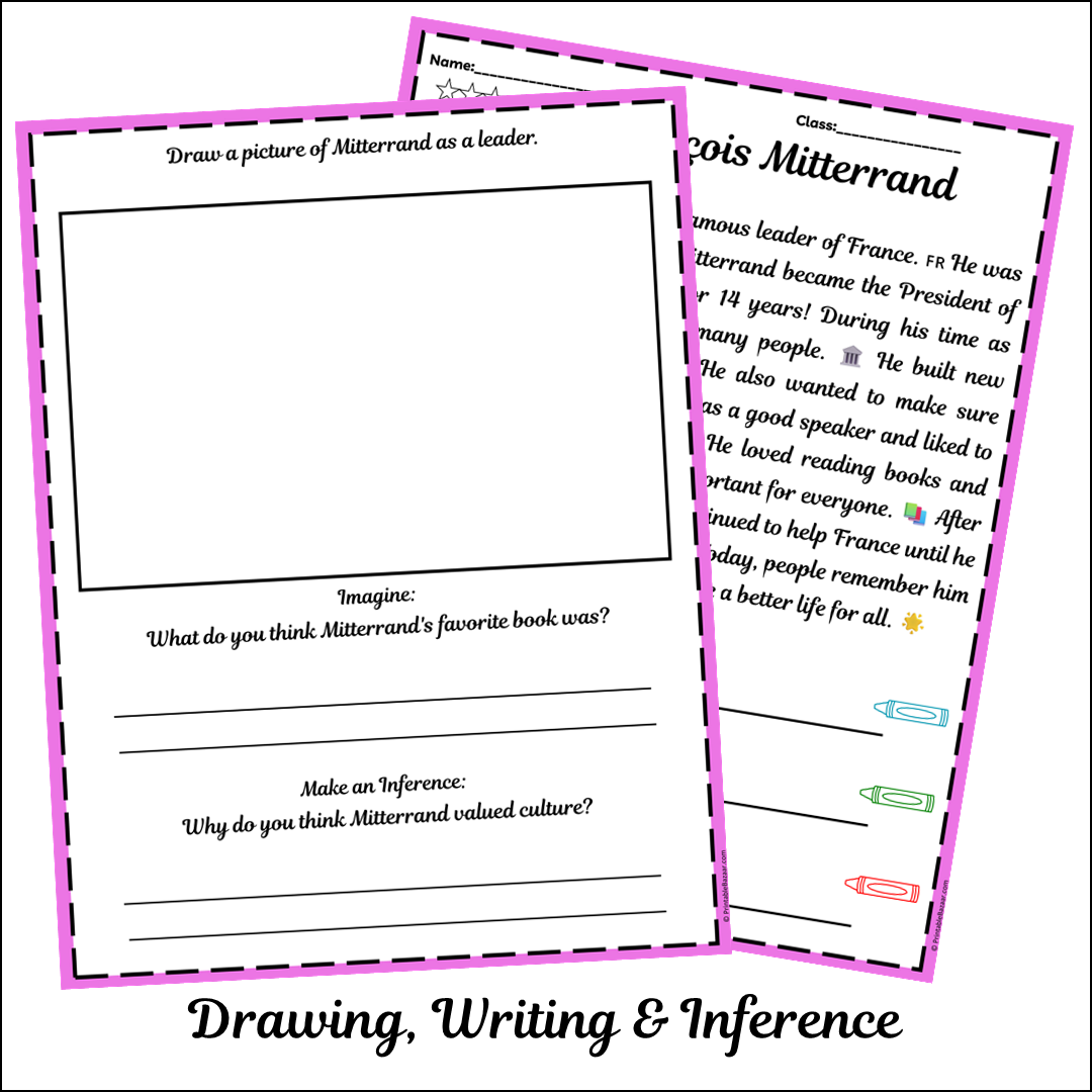 François Mitterrand | Short Reading Comprehension Creative Worksheet