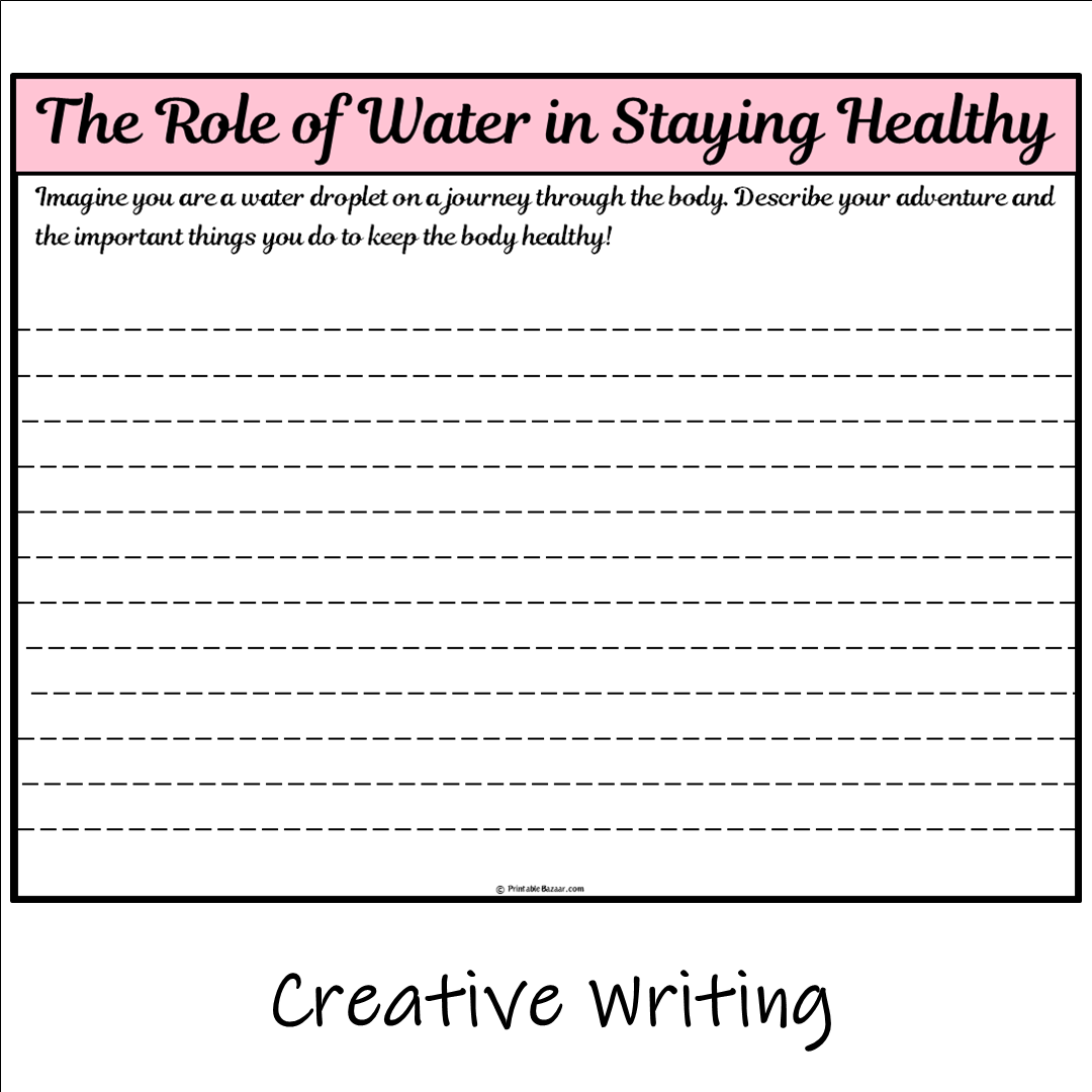 The Role of Water in Staying Healthy | Main Idea and Supporting Details Reading Passage and Questions