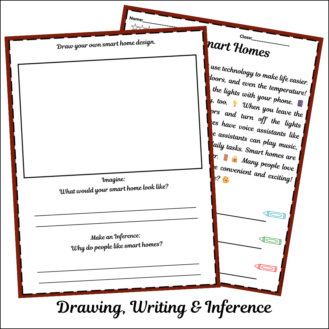 Smart Homes | Short Reading Comprehension Creative Worksheet