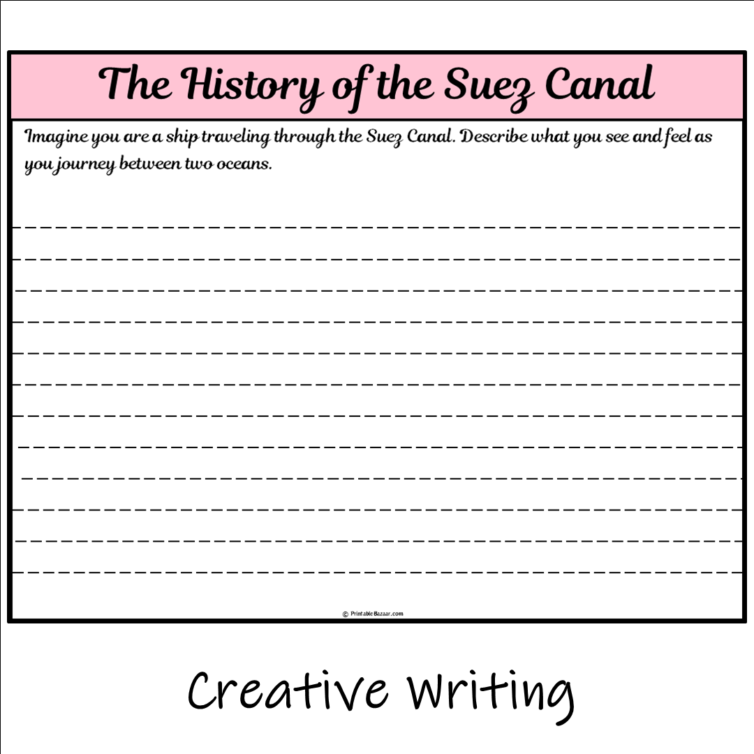 The History of the Suez Canal | Main Idea and Supporting Details Reading Passage and Questions