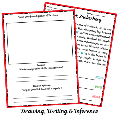 Mark Zuckerberg | Short Reading Comprehension Creative Worksheet