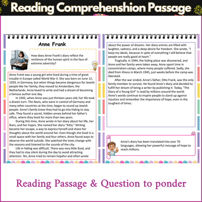 Anne Frank | Reading Comprehension Passage and Questions