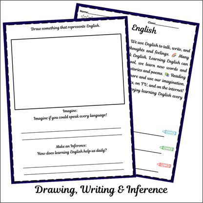 English | Short Reading Comprehension Creative Worksheet