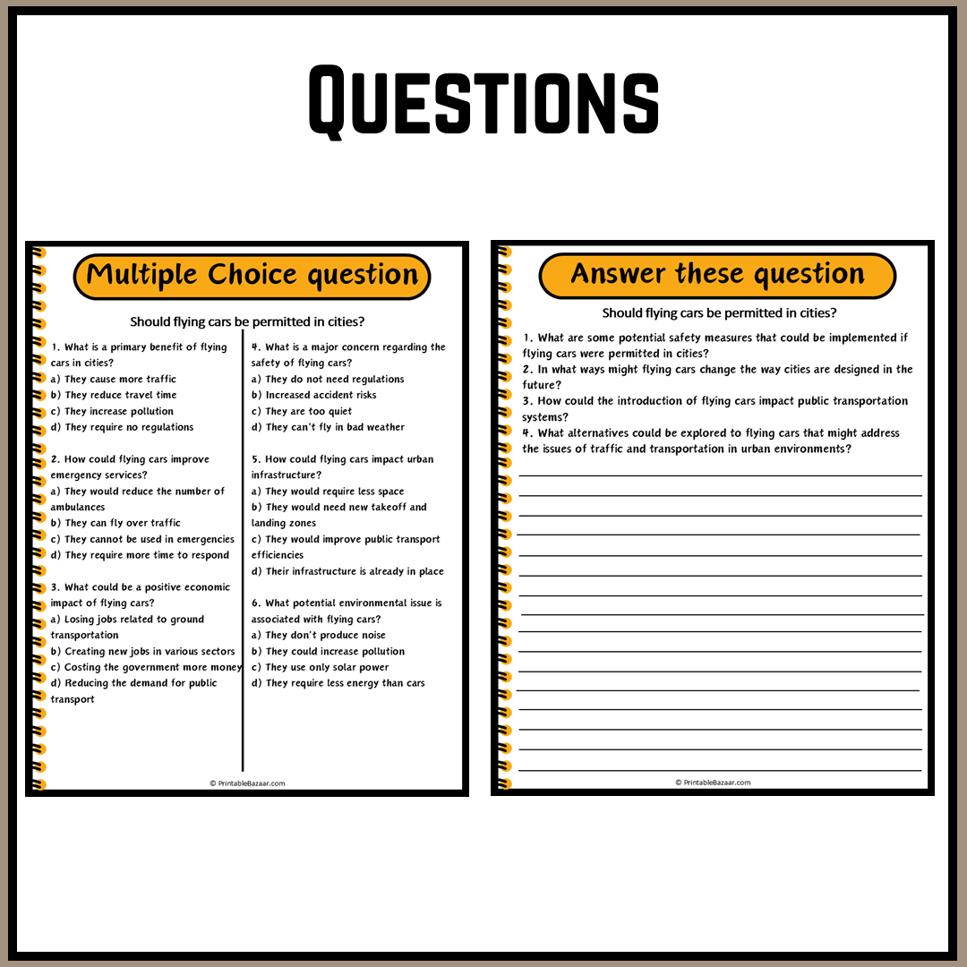 Should flying cars be permitted in cities? | Debate Case Study Worksheet