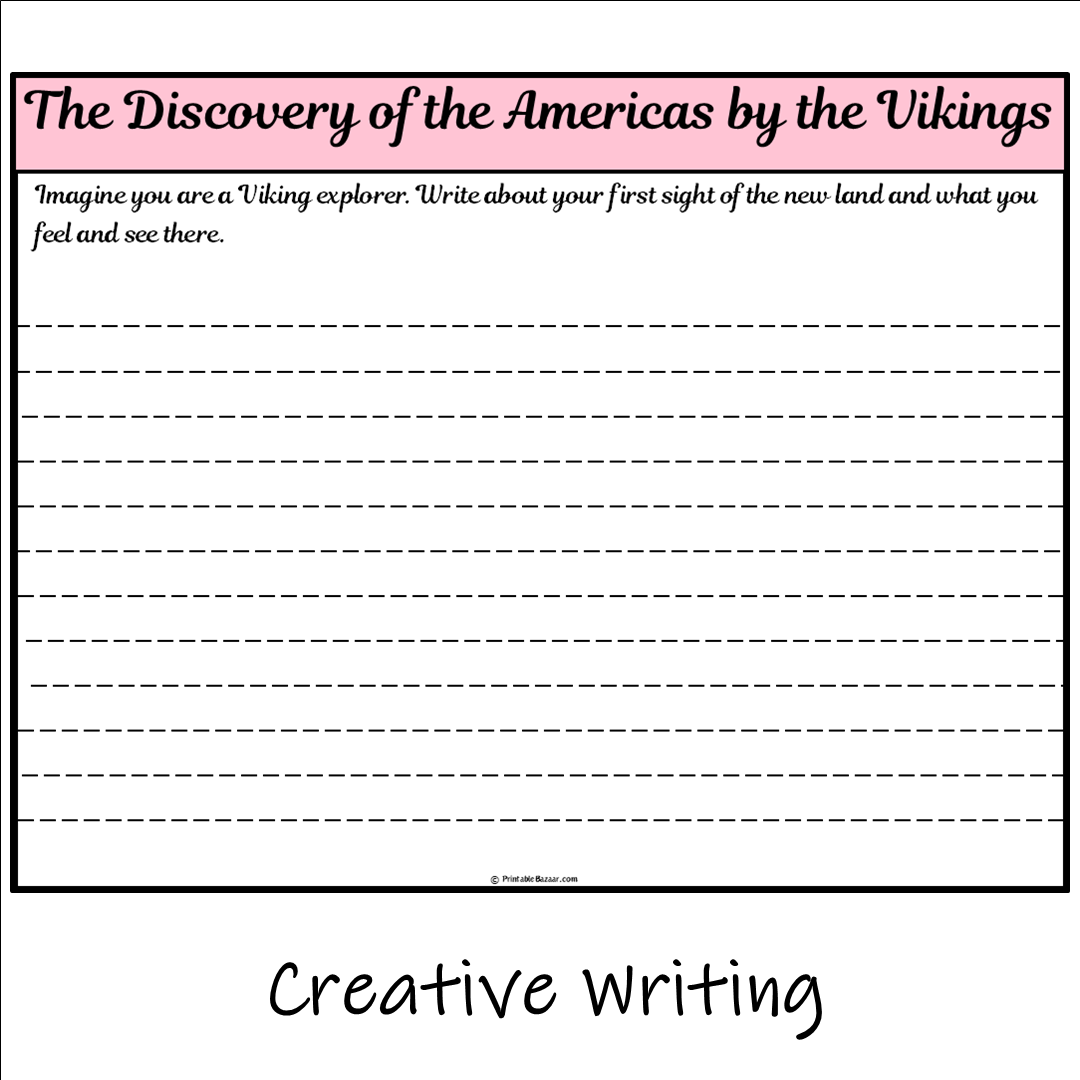 The Discovery of the Americas by the Vikings | Main Idea and Supporting Details Reading Passage and Questions