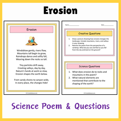 Erosion | Science Poem Reading Comprehension Activity