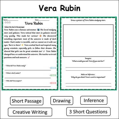 Vera Rubin | Short Reading Comprehension Creative Worksheet