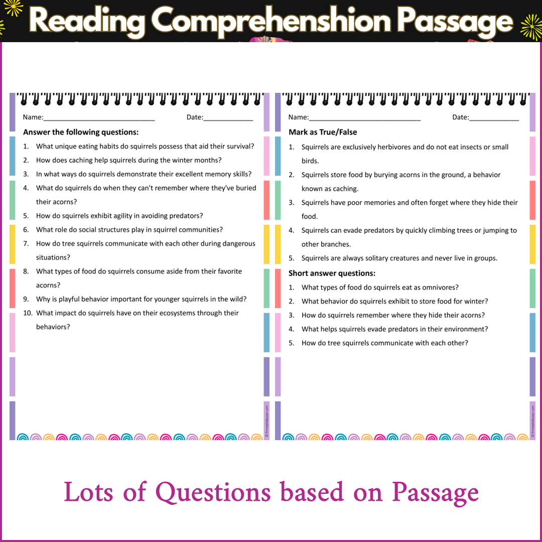 Behavior of Squirrels | Reading Comprehension Passage and Questions