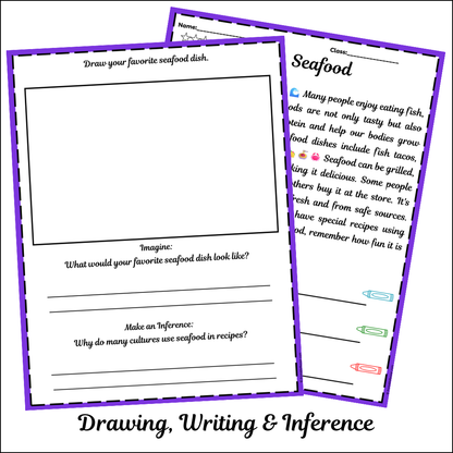 Seafood | Short Reading Comprehension Creative Worksheet