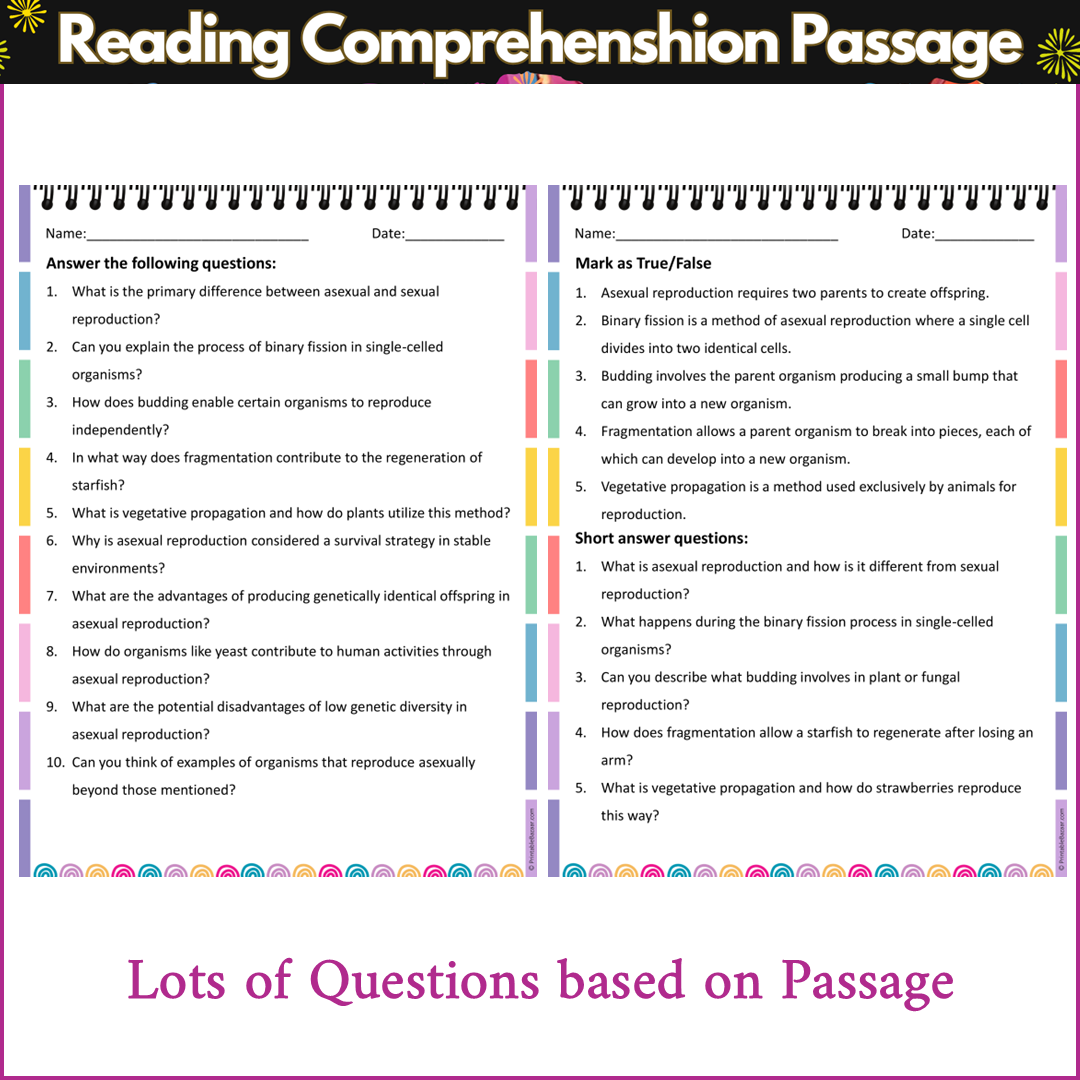 Asexual Reproduction | Reading Comprehension Passage and Questions