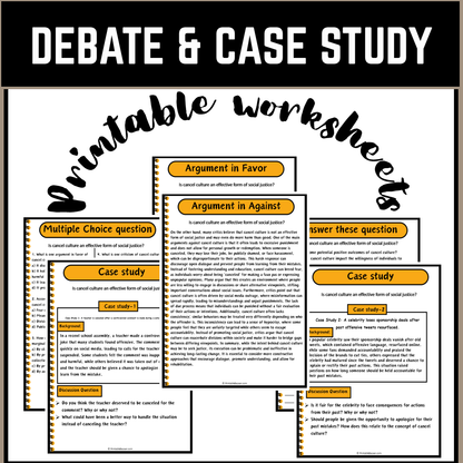 Is cancel culture an effective form of social justice? | Debate Case Study Worksheet