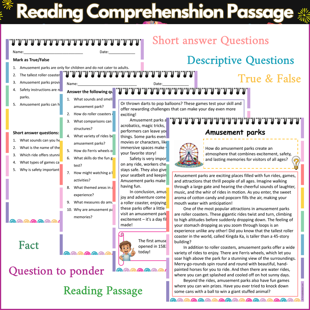Amusement parks | Reading Comprehension Passage and Questions