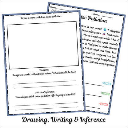 Noise Pollution | Short Reading Comprehension Creative Worksheet