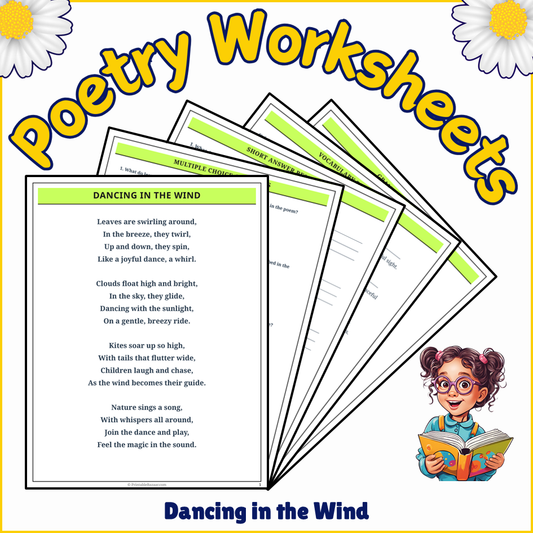 Dancing in the Wind | Poem Grammar Worksheet Printable Activity