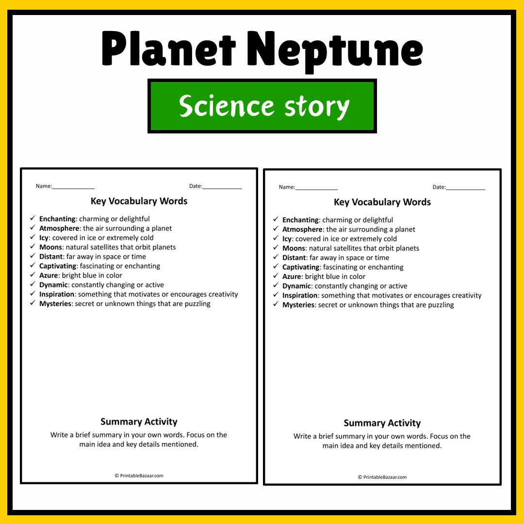 Planet Neptune | Science Story Reading Comprehension Activity