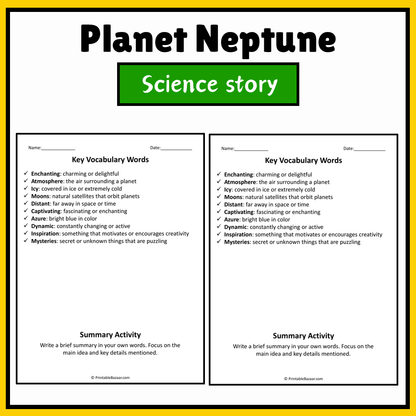 Planet Neptune | Science Story Reading Comprehension Activity