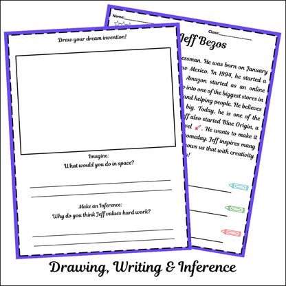 Jeff Bezos | Short Reading Comprehension Creative Worksheet