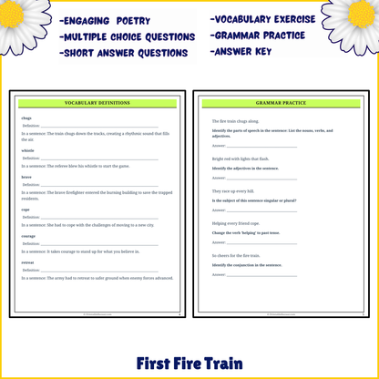 First Fire Train | Poem Grammar Worksheet Printable Activity